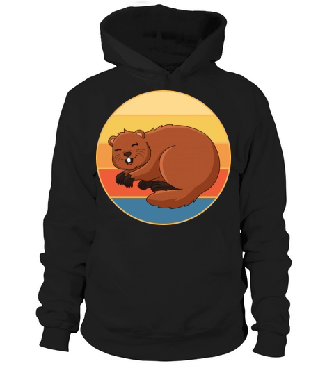 Cute Groundhog Retro Sunset Vintage Animal Lover Hoodie Unisex