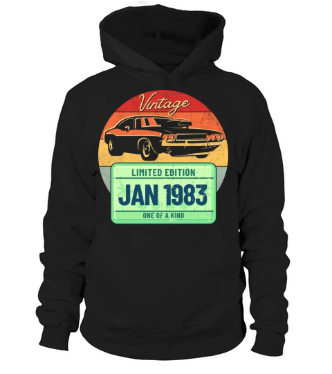 Vintage January 1983 Hoodie Unisex