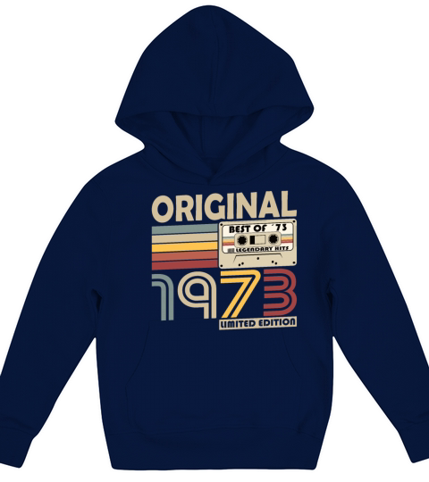 50th birthday vintage 1973 original 1973 Kids Hoodie
