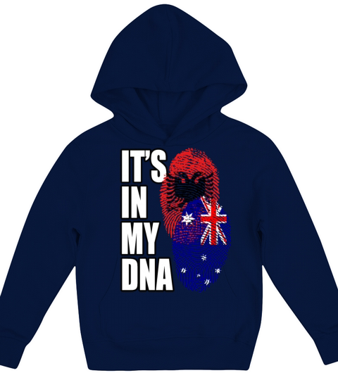 Albanian And Australian Mix Heritage DNA Flag Kids Hoodie