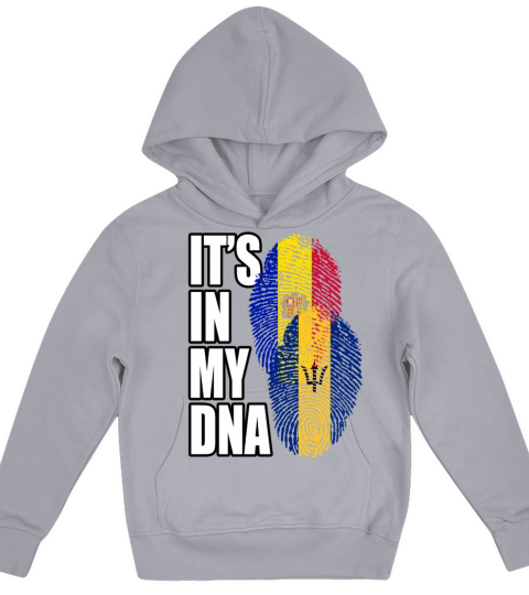 Barbadian And Andorran Mix Heritage DNA Flag Kids Hoodie