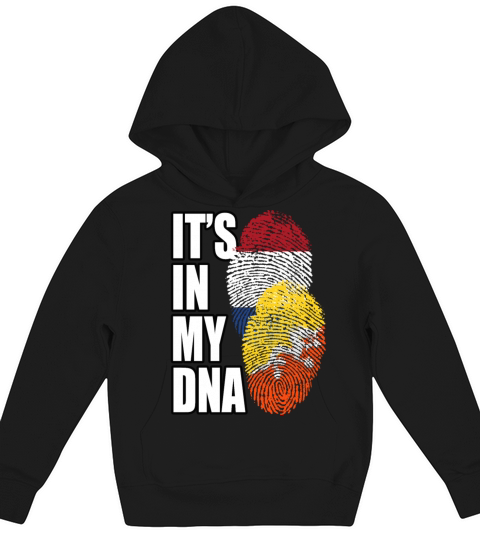 Bhutanese And Dutch Mix Heritage DNA Flag Kids Hoodie