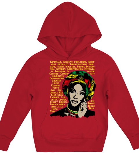 Black history month african women words design266 Kids Hoodie