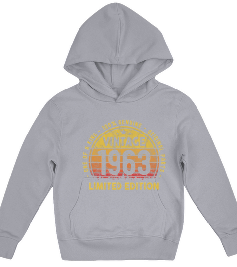 Born In 1963 Vintage 58th Birthday Kids Hoodie