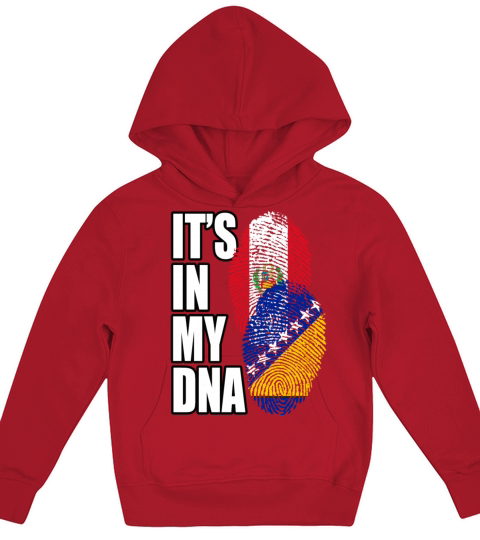 Bosnian And Peruvian Mix Heritage DNA Flag Kids Hoodie