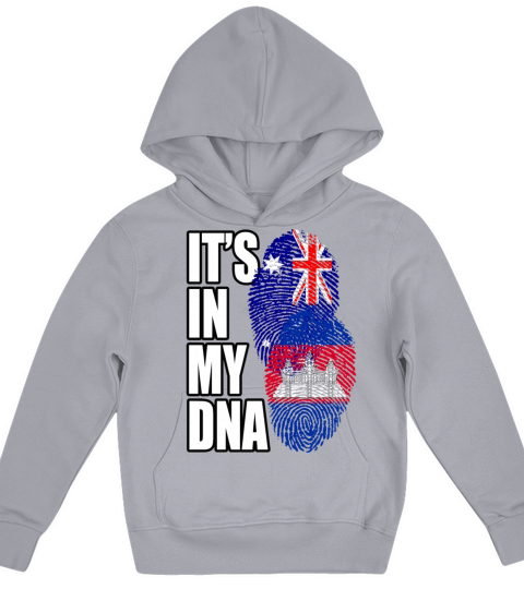 Cambodian And Australian Mix Heritage DNA Flag Kids Hoodie