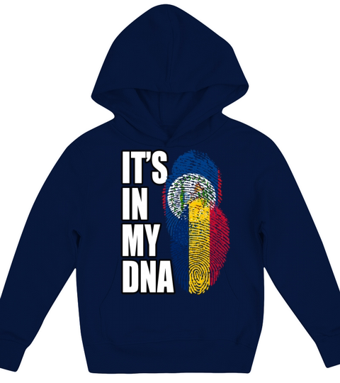 Chadian And Belizean Mix Heritage DNA Flag Kids Hoodie
