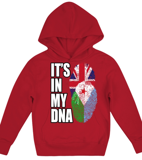 Djiboutian And British Mix Heritage DNA Flag Kids Hoodie