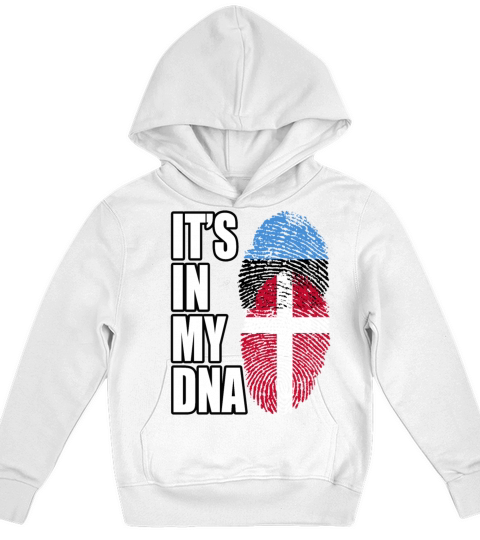 Estonian And Danish Mix Heritage DNA Flag Kids Hoodie