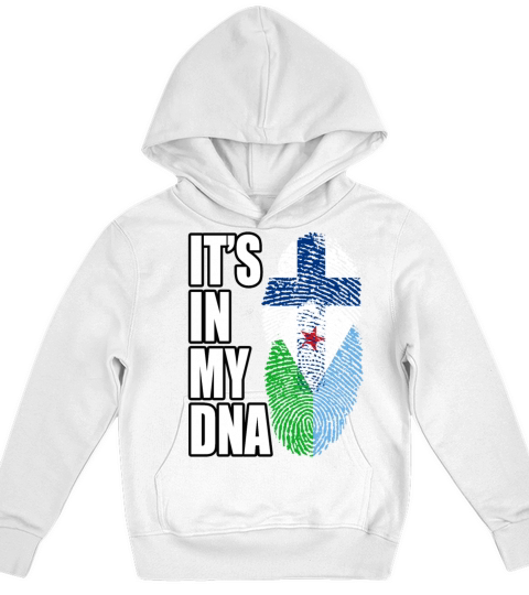 Finland And Djiboutian Mix Heritage DNA Flag Kids Hoodie