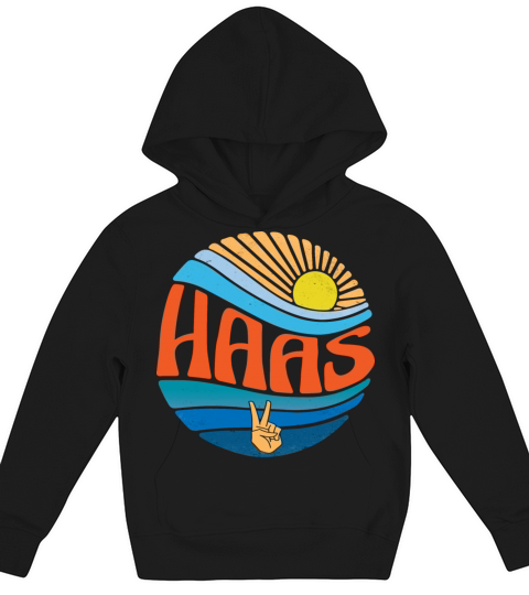 Haas Shirt Vintage Sunset Haas Groovy Tie Dye Kids Hoodie