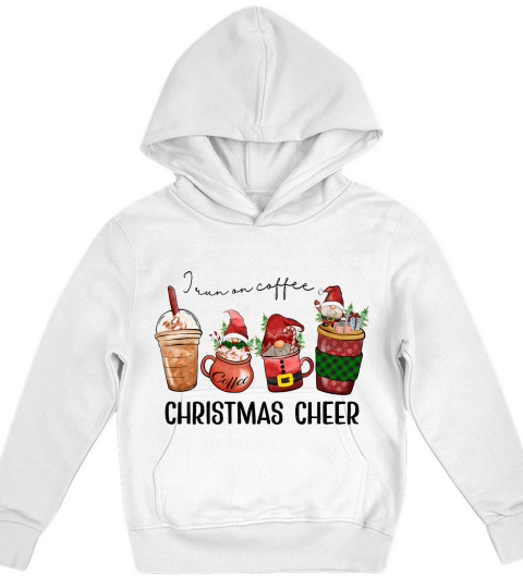 I run on coffee and christmas cheer Kids Hoodie