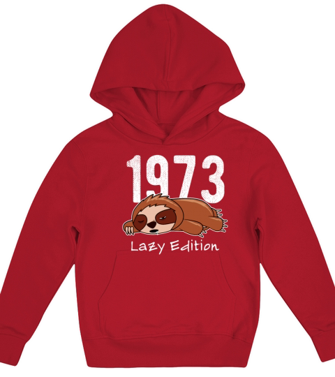 Sloth Vintage 1973 Birthday Lazy Edition Kids Hoodie