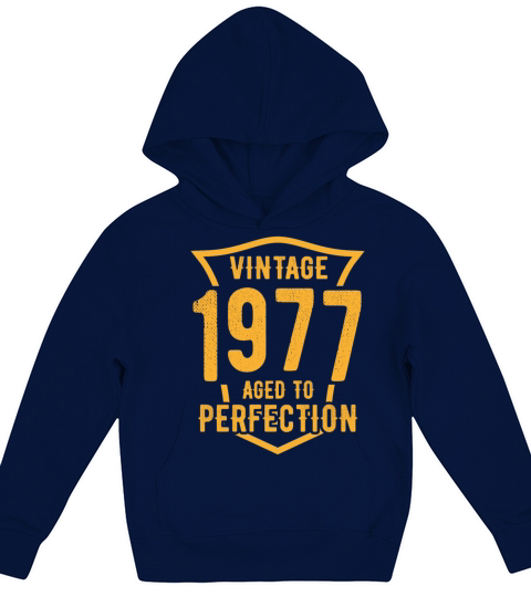 Vintage 1977 Aged To Perfection 46th Birthday Kids Hoodie