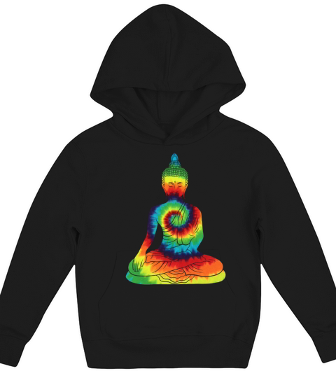 Vintage Tie Dye Buddha For Buddism Beliver Kids Hoodie