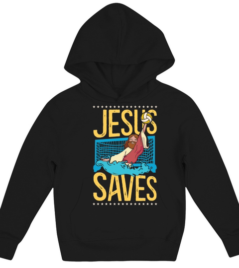 Water Polo Jesus Faith Christian Kids Hoodie