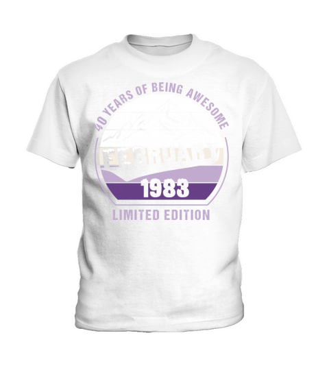 40 Years of Being Awesome February 1983 Gift Kids T-Shirt