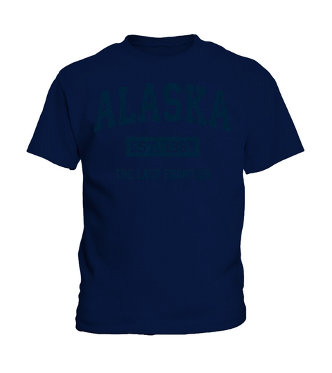 Alaska Vintage Athletic Sports Design Navy Print Kids T-Shirt