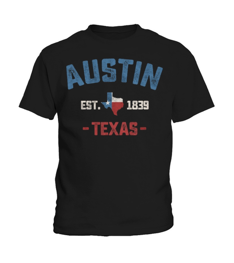 Austin Texas TX Athletic Sports Design Vintage Sty Kids T-Shirt