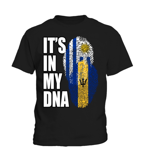 Barbadian And Uruguayan Mix Heritage DNA Flag Kids T-Shirt