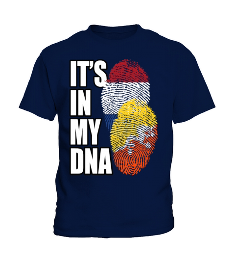 Bhutanese And Dutch Mix Heritage DNA Flag Kids T-Shirt