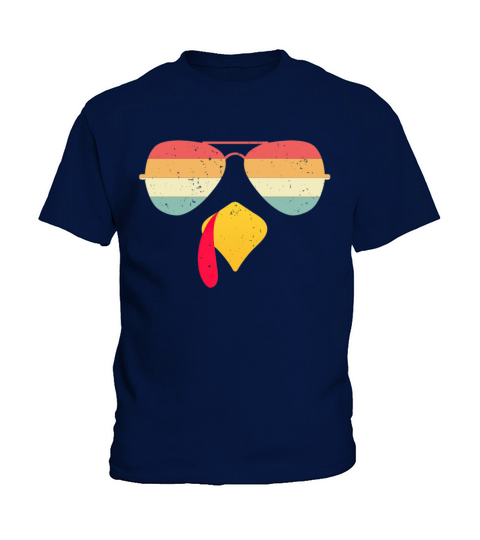 Cool Turkey Face With Sunglasses Funny Thanksgivin Kids T-Shirt