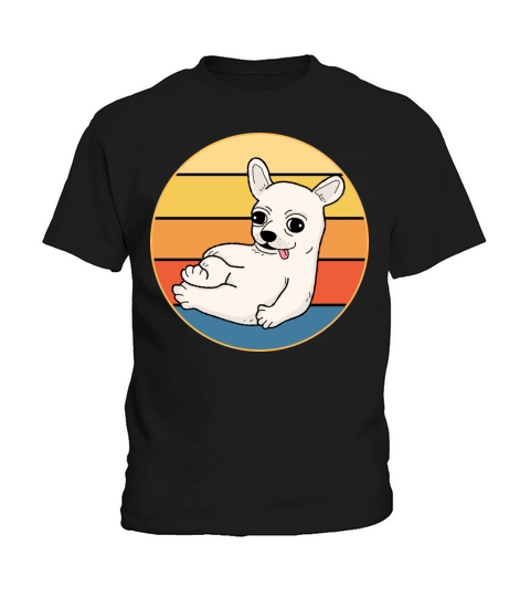 Cute Chihuahua Dog Breed Vintage Retro Sunset Kids T-Shirt