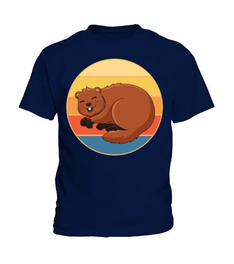 Cute Groundhog Retro Sunset Vintage Animal Lover Kids T-Shirt
