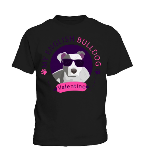 My English Bulldog Is My Valentine Kids T-Shirt