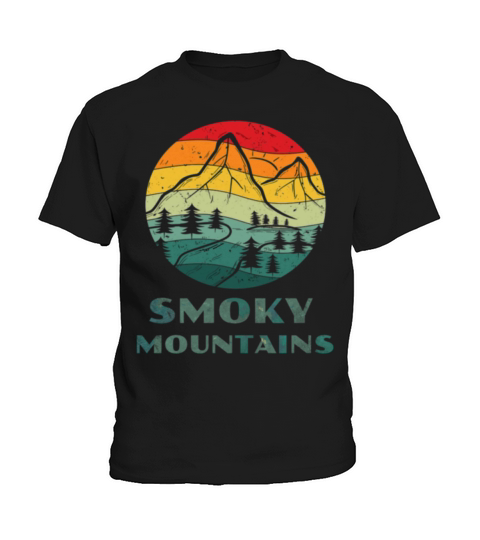 Smoky mountains vintage retro Kids T-Shirt