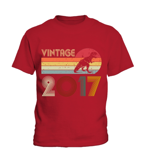 Vintage 2017 5th Birthday Boy 5 Years Old Dinosaur Kids T-Shirt