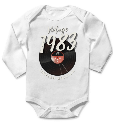 40 Years Vintage 1983 Retro 40th Birthday Long Sleeve Baby One-Piece