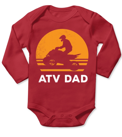 all terrain vehicles sunset art retro theme mixed Long Sleeve Baby One-Piece