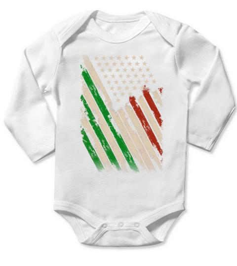 American Grown Irish Roots Design Ireland Patricks Long Sleeve Baby One-Piece