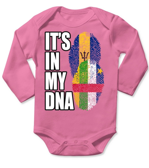 Barbadian And Central African Mix Heritage DNA Fla Long Sleeve Baby One-Piece