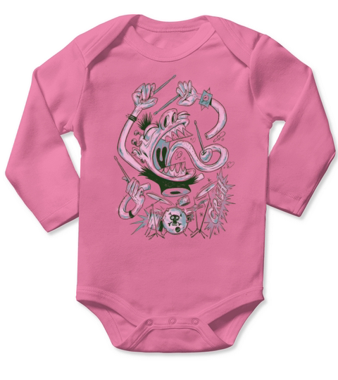 Battery Player Cartoon Musician Long Sleeve Baby One-Piece