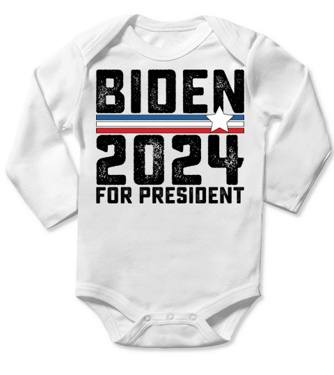 Biden 2024 For President Vintage Long Sleeve Baby One-Piece