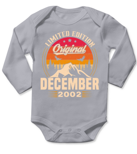 Birthday Gift December 2002 Vintage Retro Long Sleeve Baby One-Piece
