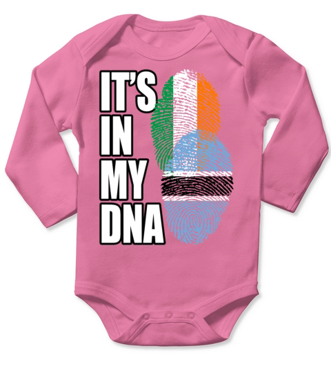 Botswana And Irish Mix Heritage DNA Flag Long Sleeve Baby One-Piece