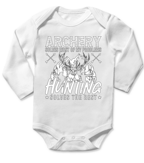 Bowhunting Archery Solves Most Of Target Bowhunter Long Sleeve Baby One-Piece
