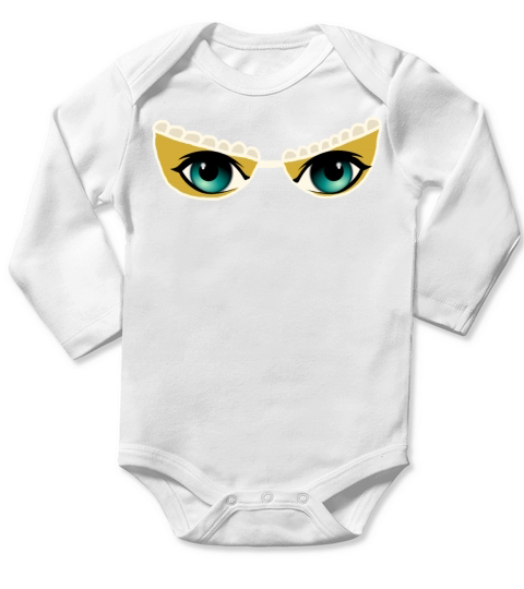 Bra with blue Eyes Gold and pearl lace Long Sleeve Baby One-Piece