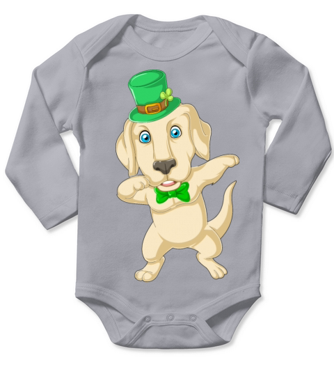 dabbing labrador st patricks day Long Sleeve Baby One-Piece