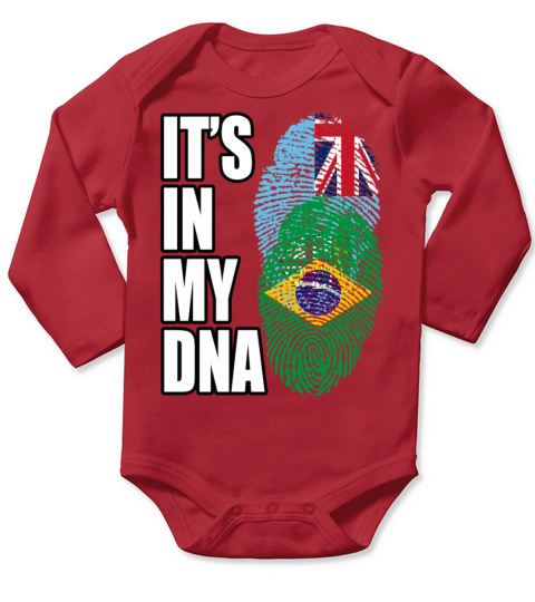 Fijian And Brazilian Mix Heritage DNA Flag Long Sleeve Baby One-Piece