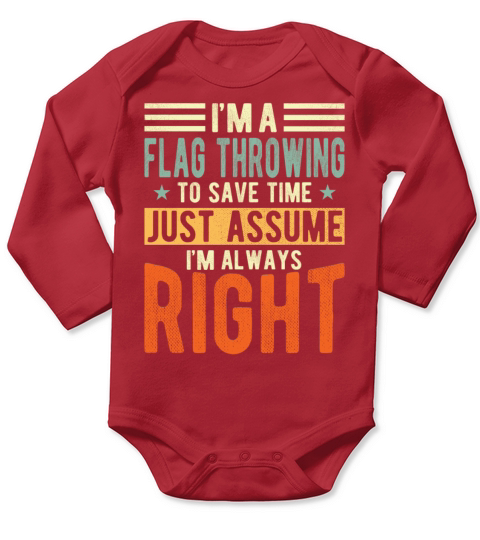 Flag Throwing Long Sleeve Baby One-Piece