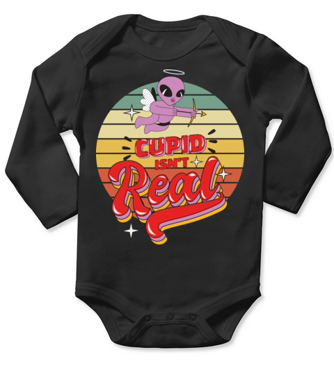 Funny Anti Valentines Day Alien Cupid Long Sleeve Baby One-Piece