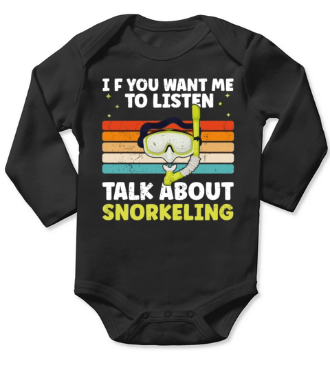 Funny Snorkeling Dive Design For Snorkeler Cool Long Sleeve Baby One-Piece