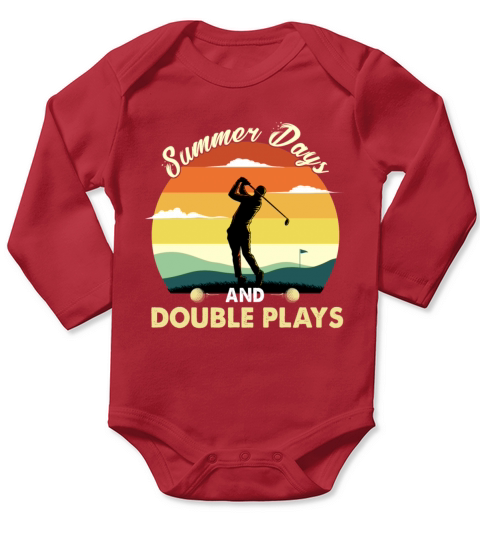 Golf summer days and double plays vintage shirt Long Sleeve Baby One-Piece
