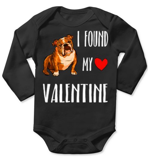 i found my valentine day bulldog dog lover Long Sleeve Baby One-Piece