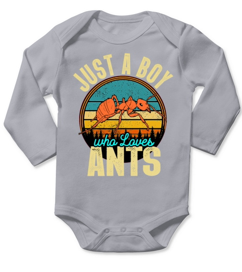 Just A Boy Who Loves Ants Long Sleeve Baby One-Piece