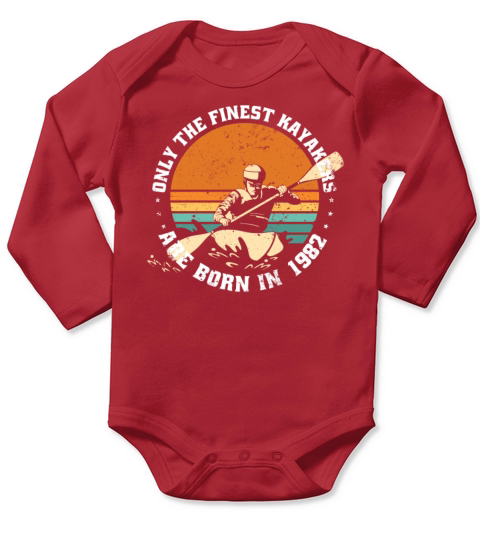 Kayak-Rafting KAYAKER Vintage 1982 Birthday Long Sleeve Baby One-Piece